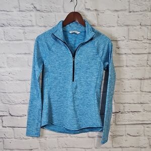 DSG Women's Heathered Blue Long Sleeve Zip Top